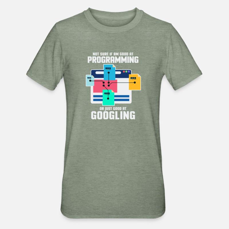 Programmierer Programmieren IT Computer Geschenk - Unisex Polycotton T-Shirt - Militärgrün meliert