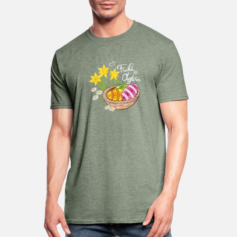 Happy Easter Easter basket Easter eggs Easter flowers eggs Unisex Polycotton T-Shirt