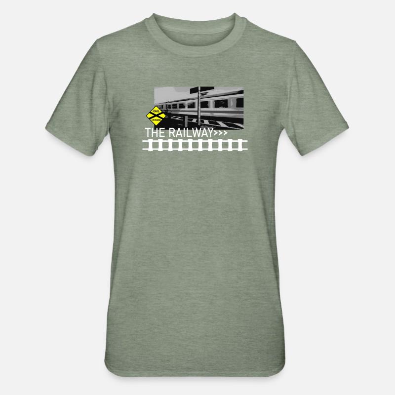 LE CHEMIN DE fer - T-shirt polycoton Unisexe - vert kaki chiné