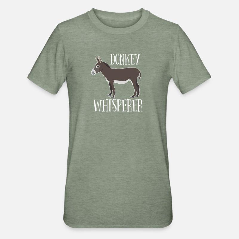 Esel - Eselflüsterer - Unisex Polycotton T-Shirt - Militärgrün meliert