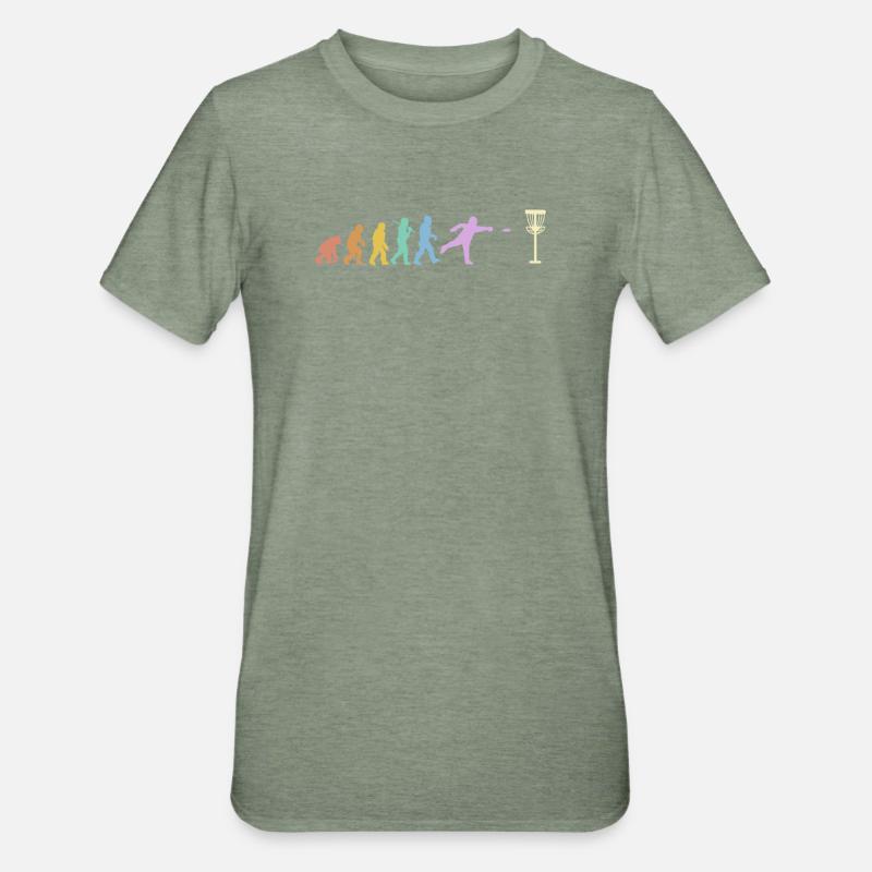 Discgolf Evolution Disc Golf Discgolfer - Unisex Polycotton T-Shirt - Militärgrün meliert