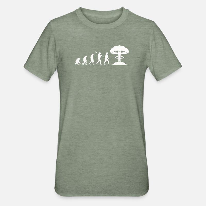 Evolution-Atombombe - Unisex Polycotton T-Shirt - Militärgrün meliert