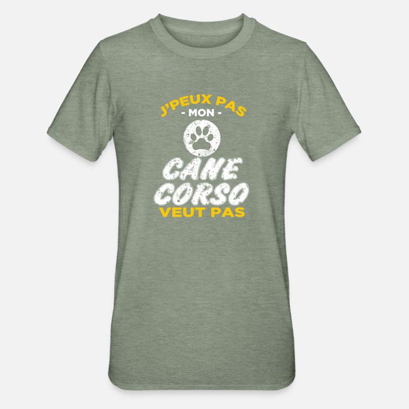 Cane Corso - T-shirt polycoton Unisexe - vert kaki chiné