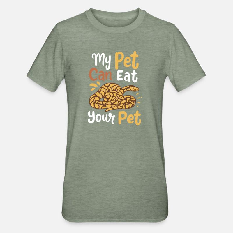 Python Serpents propriétaires - T-shirt polycoton Unisexe - vert kaki chiné