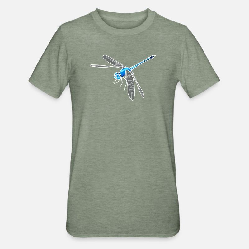 Libelle - Unisex Polycotton T-Shirt - Militärgrün meliert