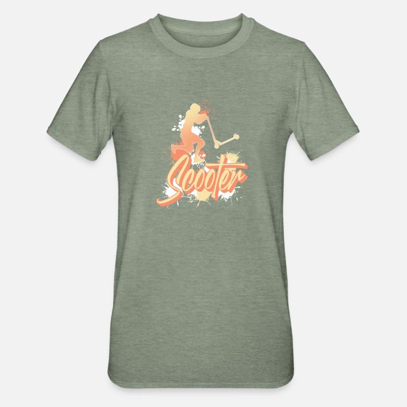 Scooter Tretroller E-Scooter - T-shirt polycoton Unisexe - vert kaki chiné
