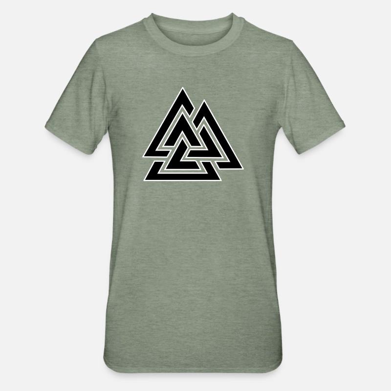 Triangular intertwined pattern - Unisex Polycotton T-Shirt - heather military green