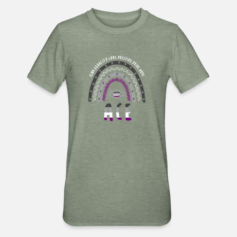 Boho Rainbow Ace Pride - T-shirt polycoton Unisexe - vert kaki chiné