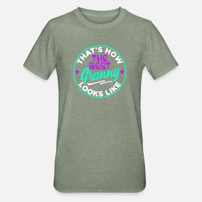Cool Statement Beste Oma Enkelkind Großmutter - Unisex Polycotton T-Shirt - Militärgrün meliert