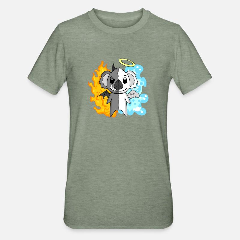 Koala - Angels and Devils - Unisex Polycotton T-Shirt - heather military green