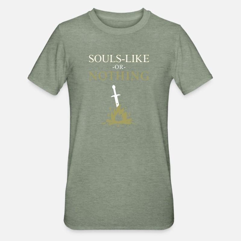 Seelen-Like oder nichts - Unisex Polycotton T-Shirt - Militärgrün meliert