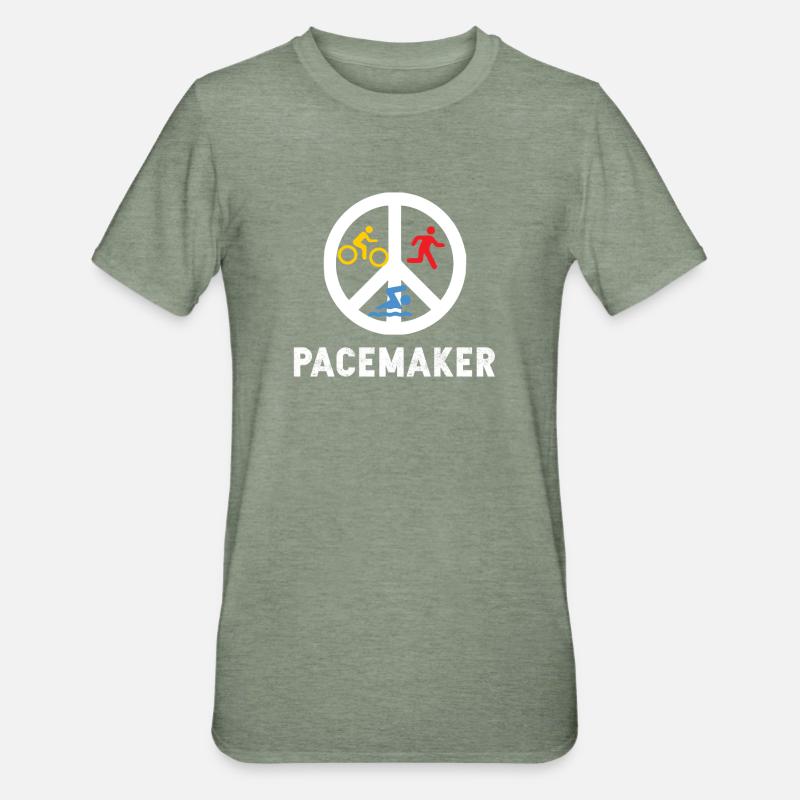 Pacemaker Trilife Triathlon - Unisex Polycotton T-Shirt - Militärgrün meliert