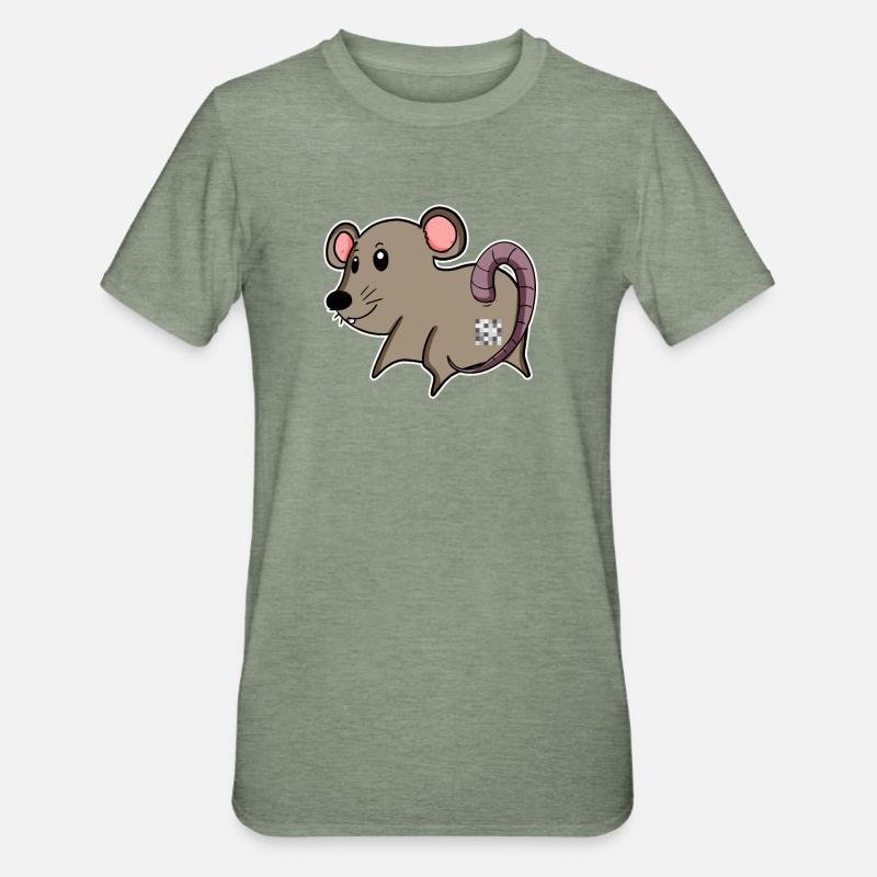Mouse Ass - Mouse Butt - T-shirt polycoton Unisexe - vert kaki chiné