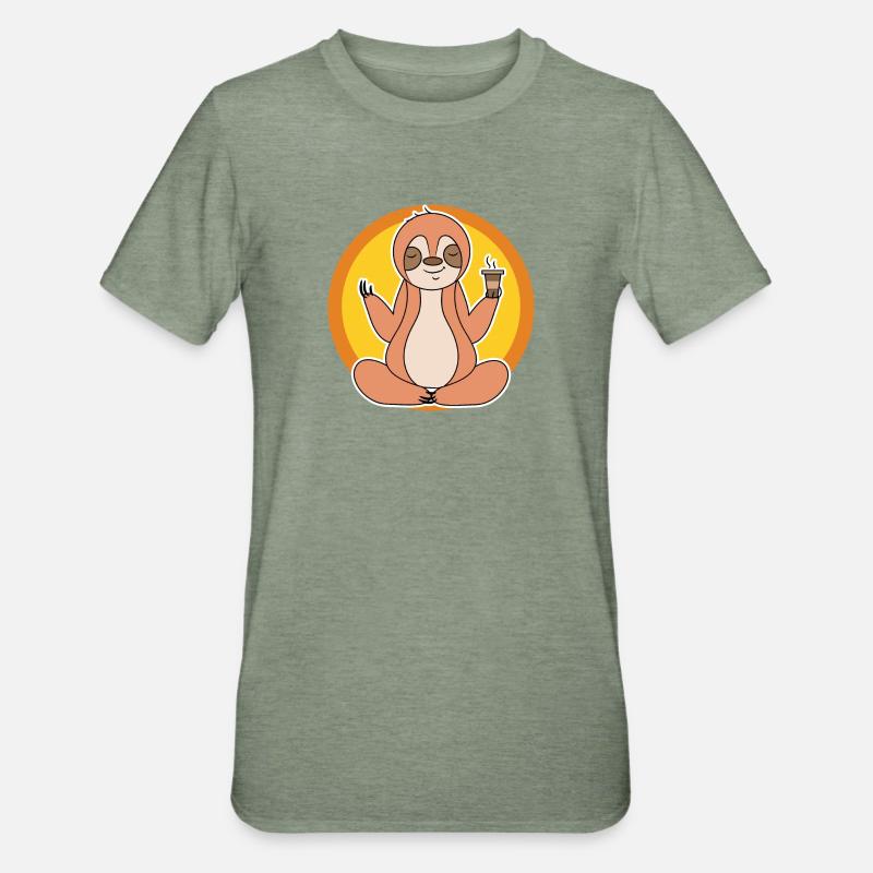 Faultier Langschläfer Dschungel Säugetier Tier - Unisex Polycotton T-Shirt - Militärgrün meliert