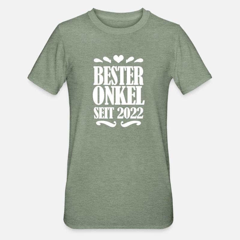 Bester Onkel seit 2022 - Unisex Polycotton T-Shirt - Militärgrün meliert