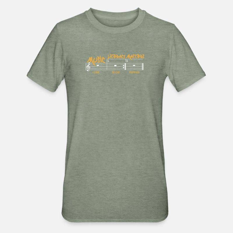 La littératie musicale, ça compte - T-shirt polycoton Unisexe - vert kaki chiné