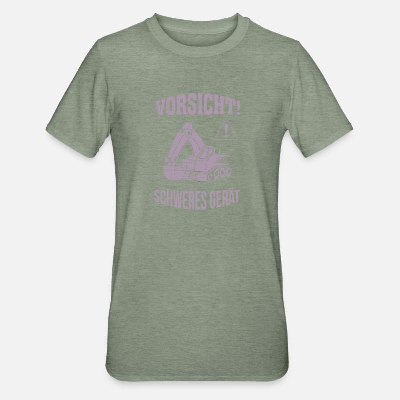 Bagger Baggerfahrer Baugeräteführer Schweres Gerät - Unisex Polycotton T-Shirt - Militärgrün meliert