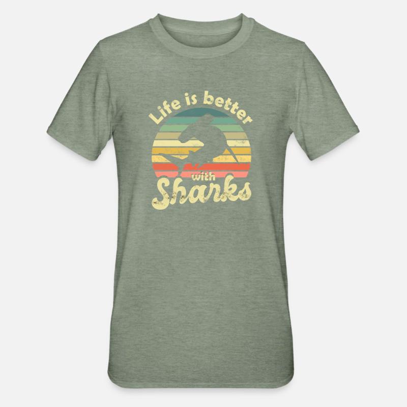 Requin-marteau Requin - T-shirt polycoton Unisexe - vert kaki chiné