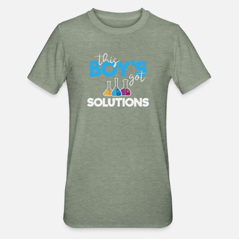 This Boy's Got Solutions - Unisex Polycotton T-Shirt - heather military green