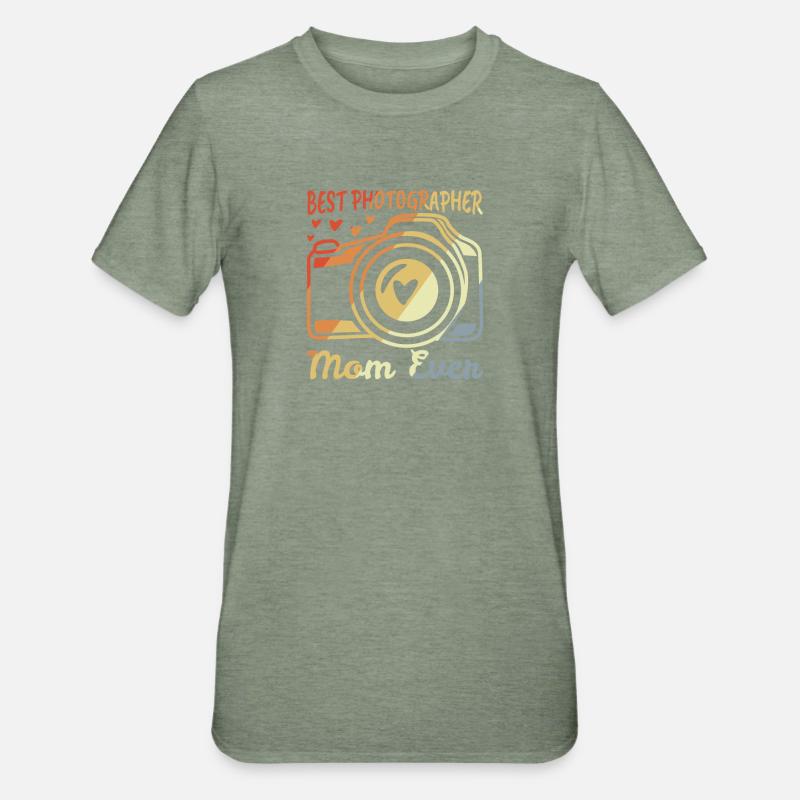 Fotografin Mutter - Unisex Polycotton T-Shirt - Militärgrün meliert