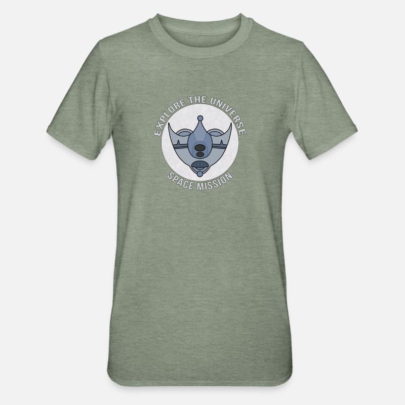 Mission spatiale Explorer l’univers - T-shirt polycoton Unisexe - vert kaki chiné