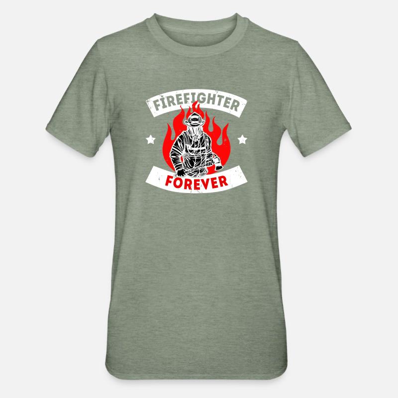 Professional Fire Brigade Firefighter Statement - Unisex Polycotton T-Shirt - heather military green
