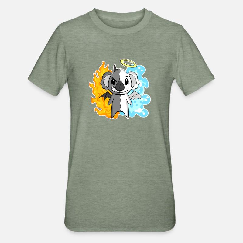 Koala - Angels and Devils - Unisex Polycotton T-Shirt - heather military green