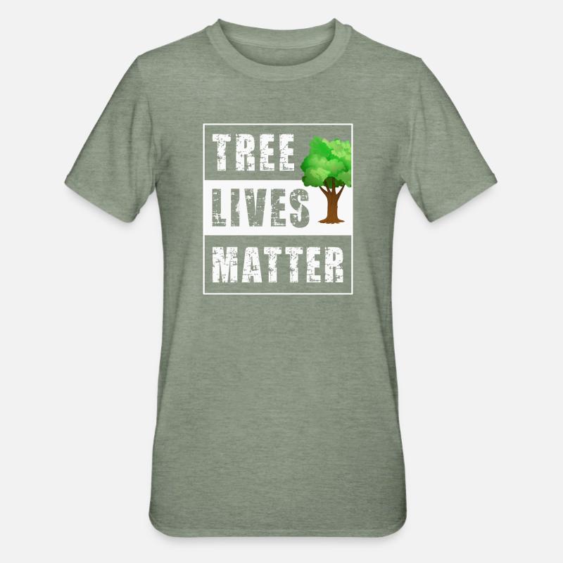 Tree Trees - Unisex Polycotton T-Shirt - heather military green