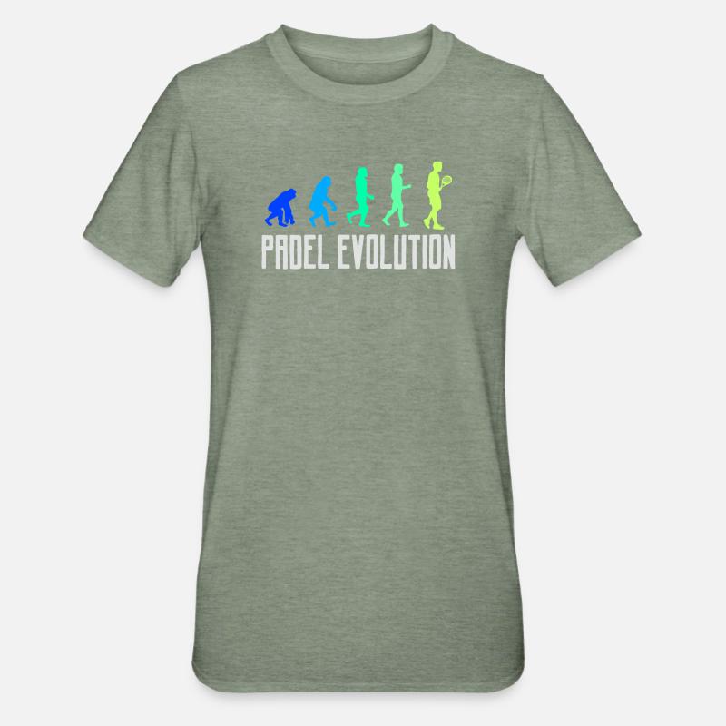 Spieler Evolution Padel Padelspiel Statement - Unisex Polycotton T-Shirt - Militärgrün meliert