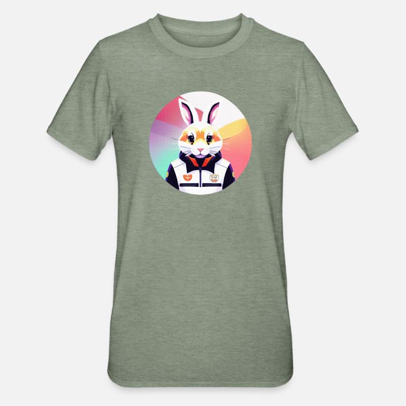Bunny, Rabbit, Easter Bunny - Unisex Polycotton T-Shirt - heather military green