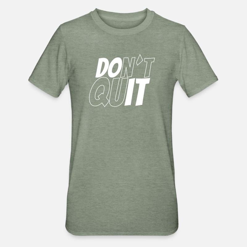 dont´t quit vs do it - Unisex Polycotton T-Shirt - Militärgrün meliert