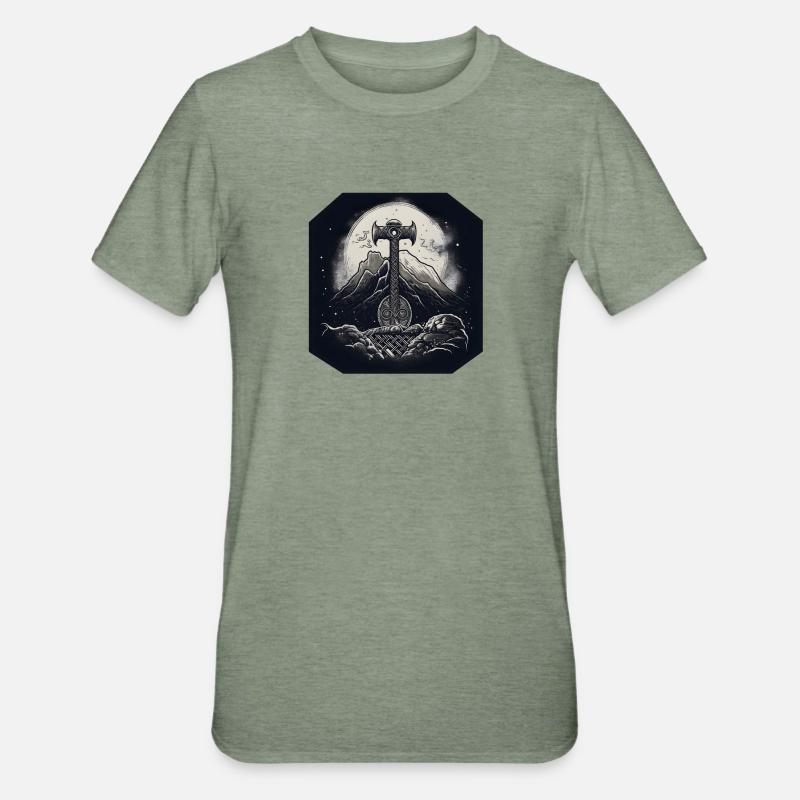 Mjölnir - T-shirt polycoton Unisexe - vert kaki chiné