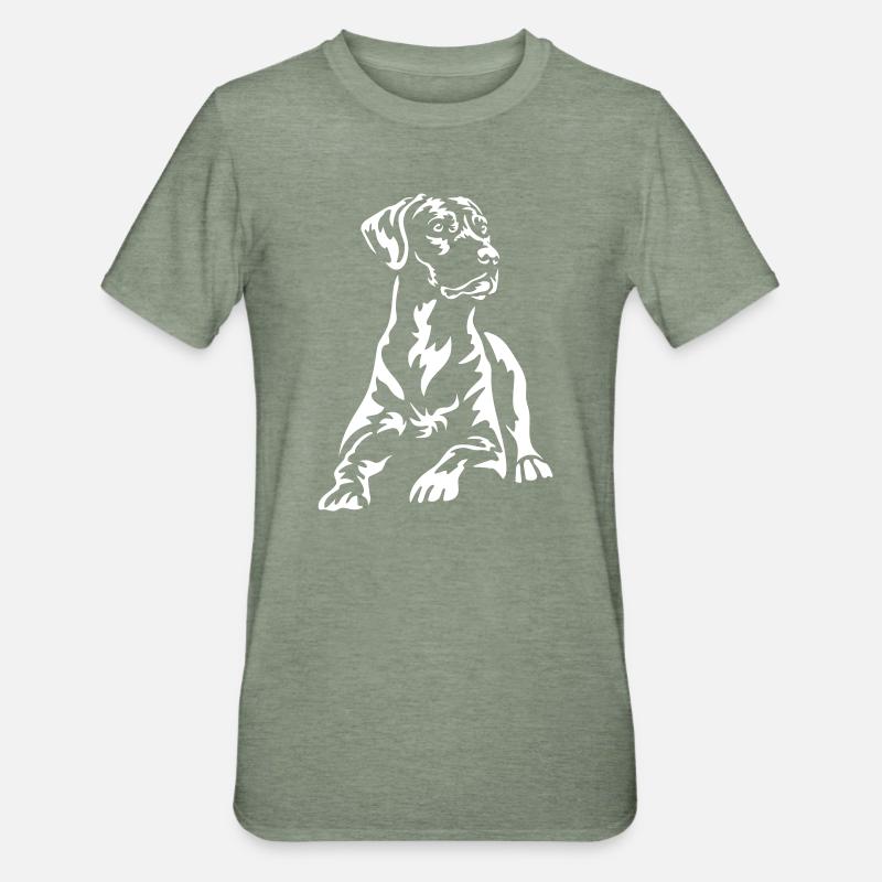 Rhodesian Ridgeback « Black Edition » - T-shirt polycoton Unisexe - vert kaki chiné