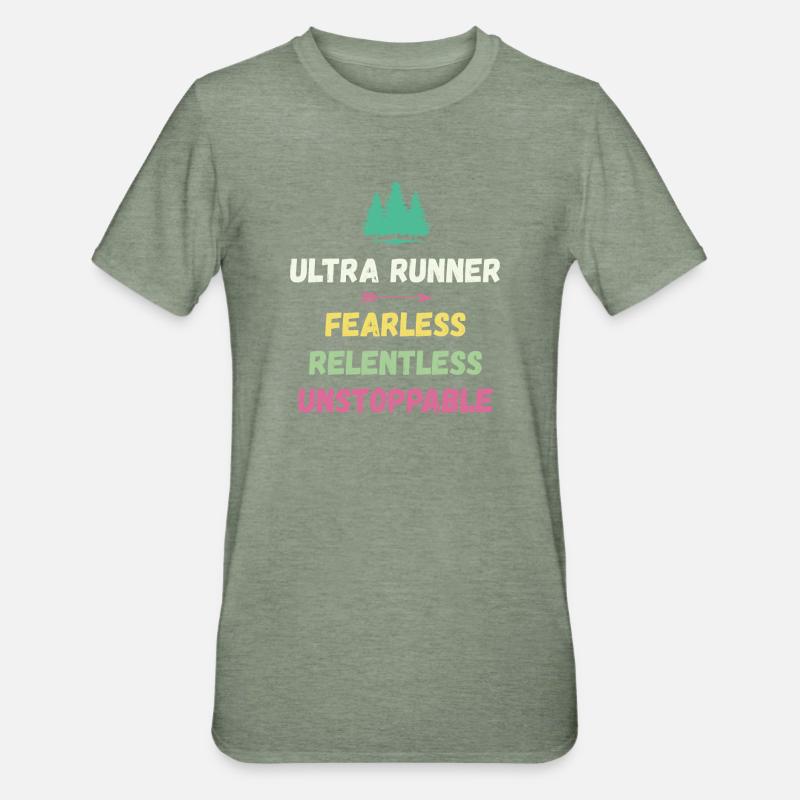 Ultra Runnner - Intrépide. Implacable. Imparable. - T-shirt polycoton Unisexe - vert kaki chiné