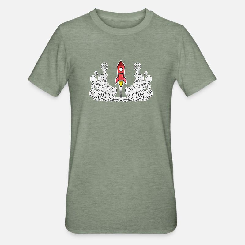 Lancement de fusée - T-shirt polycoton Unisexe - vert kaki chiné