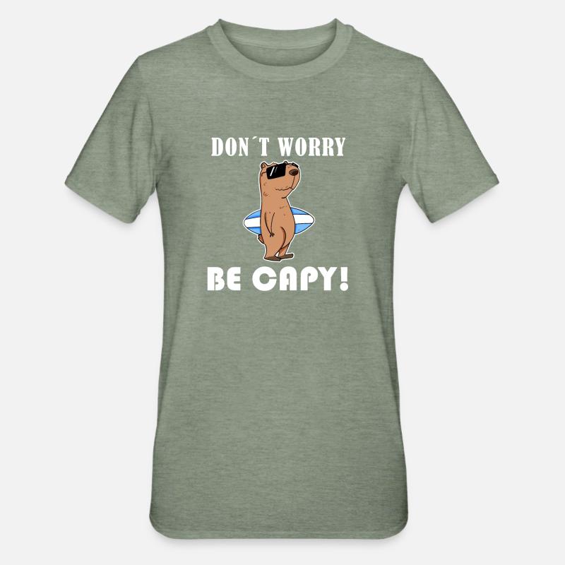 Capybara Capybara Gift - Unisex Polycotton T-Shirt - heather military green