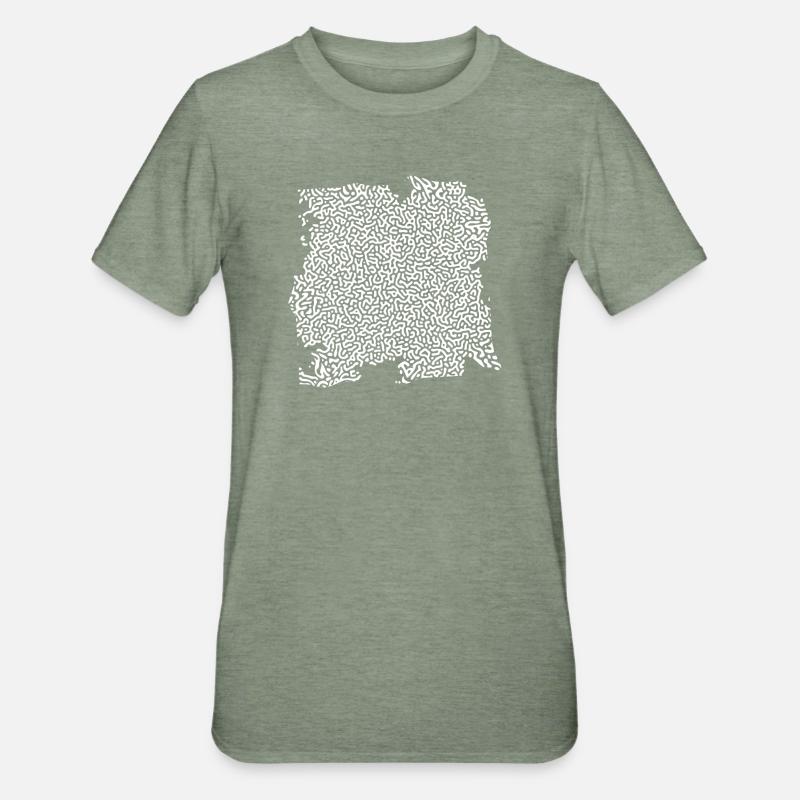 turing pattern weiss - Würmchen - Unisex Polycotton T-Shirt - Militärgrün meliert