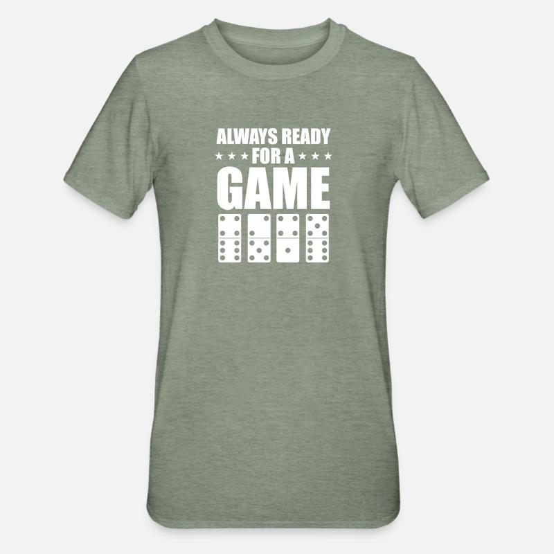 Conception de jeux Domino - T-shirt polycoton Unisexe - vert kaki chiné