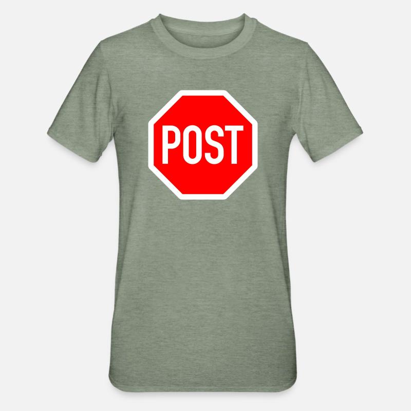 post oder stop? - Unisex Polycotton T-Shirt - Militärgrün meliert