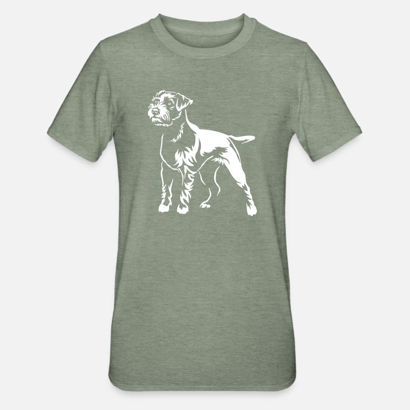 Parson Russell Terrier « BlackEdition » - T-shirt polycoton Unisexe - vert kaki chiné