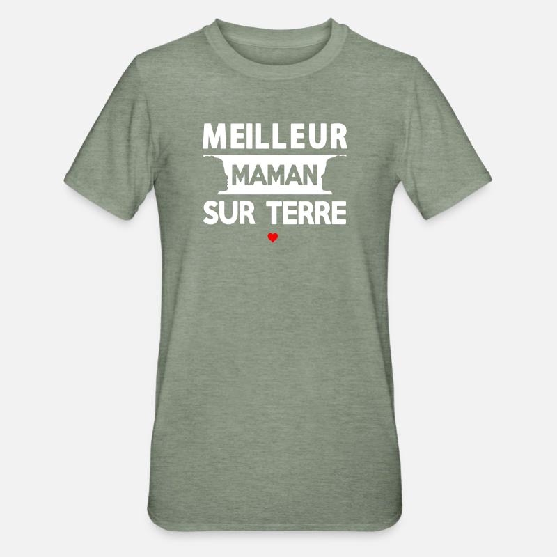 Zitat der Mutter auf der Erde - Unisex Polycotton T-Shirt - Militärgrün meliert