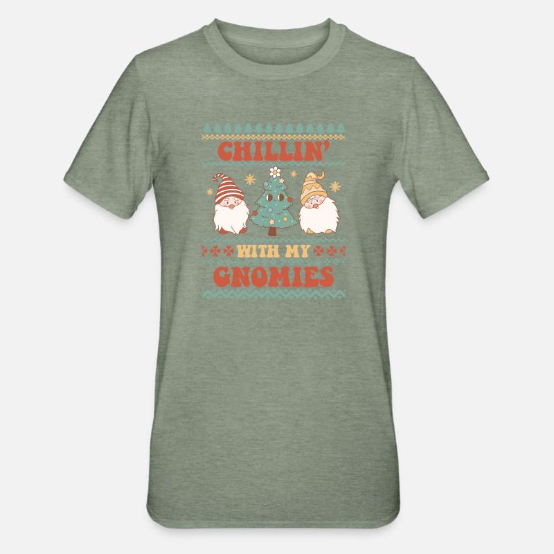 Pull de Noël moche - T-shirt polycoton Unisexe - vert kaki chiné