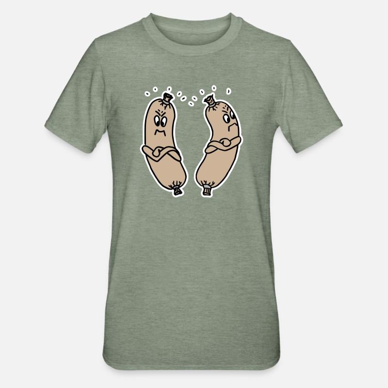 beleidigte Leberwurst - Unisex Polycotton T-Shirt - Militärgrün meliert