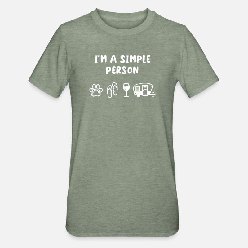 Wohnmobil Statement Camping Wanderer Camper - Unisex Polycotton T-Shirt - Militärgrün meliert