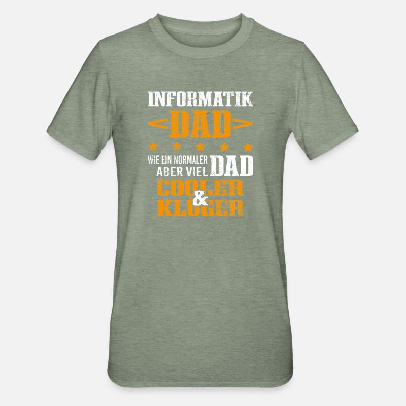 Informatiker Vater Programmierer Technik-Nerd - Unisex Polycotton T-Shirt - Militärgrün meliert