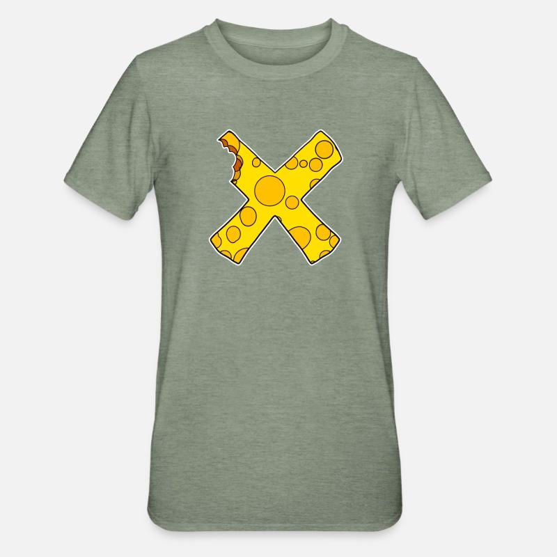 Fromage X Croix - T-shirt polycoton Unisexe - vert kaki chiné