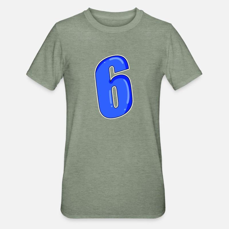 Numéro 6 Numéro - T-shirt polycoton Unisexe - vert kaki chiné