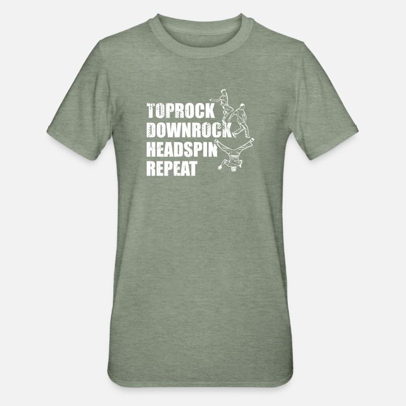 Breakdance Techniques - T-shirt polycoton Unisexe - vert kaki chiné