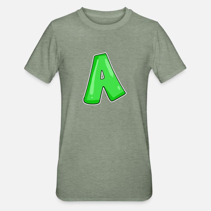 point A Point initial - T-shirt polycoton Unisexe - vert kaki chiné