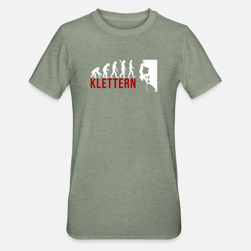 Ecolution Klettern - Unisex Polycotton T-Shirt - Militärgrün meliert